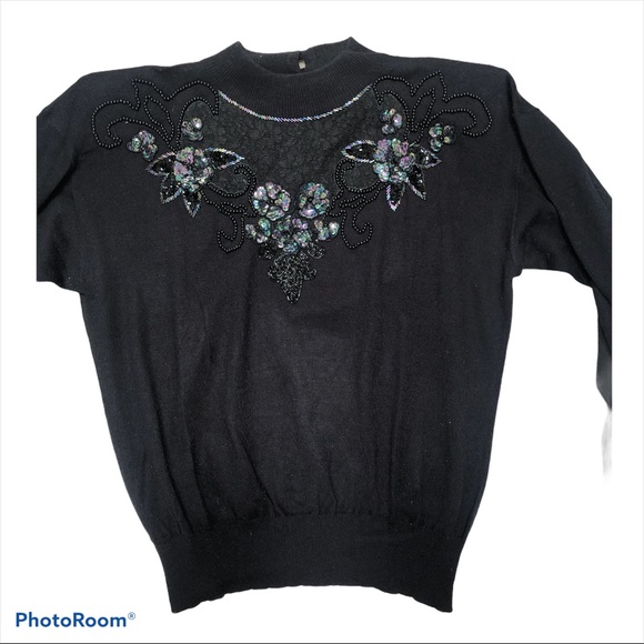 Vtg Regency collection for Joyce sweater sequin XL - Picture 2 of 7